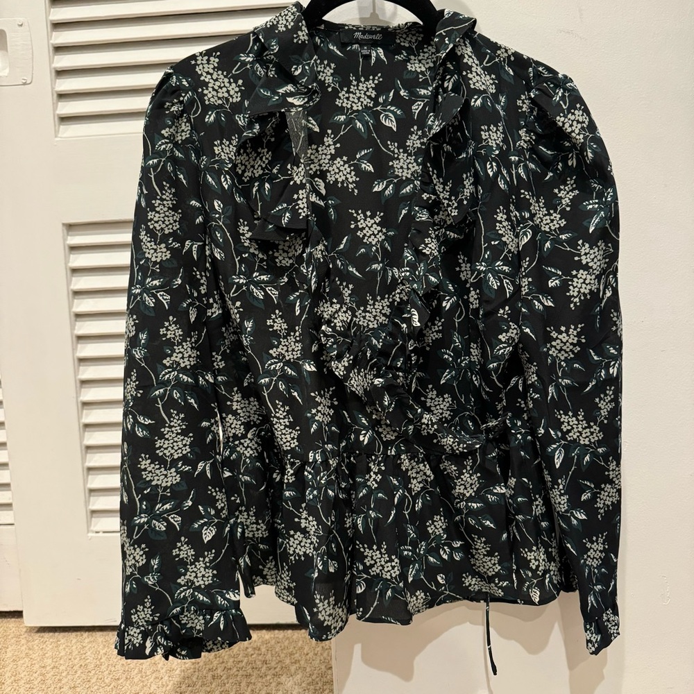 MADEWELL Silk Floral Blouse LIKE NEW